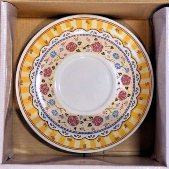 Mary Engelbreit Time For Tea Cup Saucer Set Be It Ever So Humble NIB - Picture 4 of 6